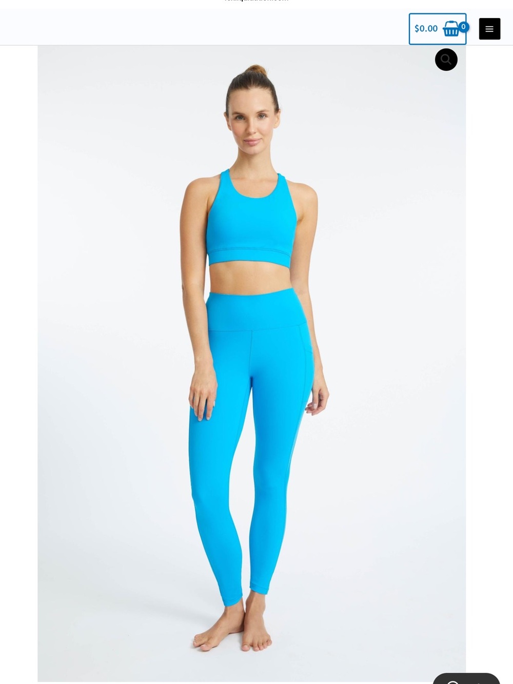 Cross Back Performance Bra in Ocean Blue